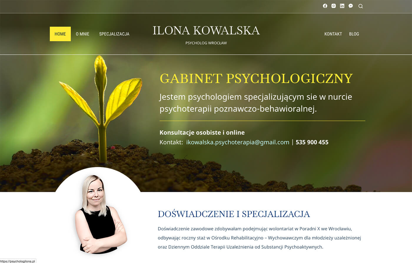 Ilona Kowalska - strona internetowa psychologa